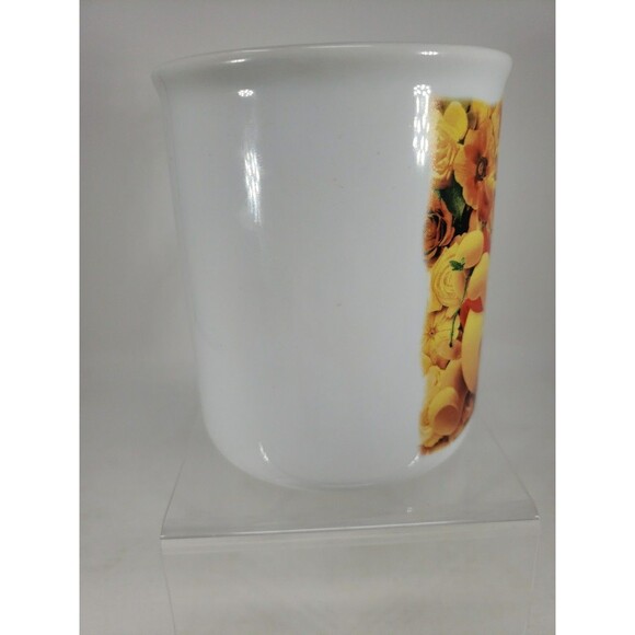 Disney Store Winnie the Pooh Coffee Mug Yellow Roses Large White & Orange 16 oz - Picture 9 of 14